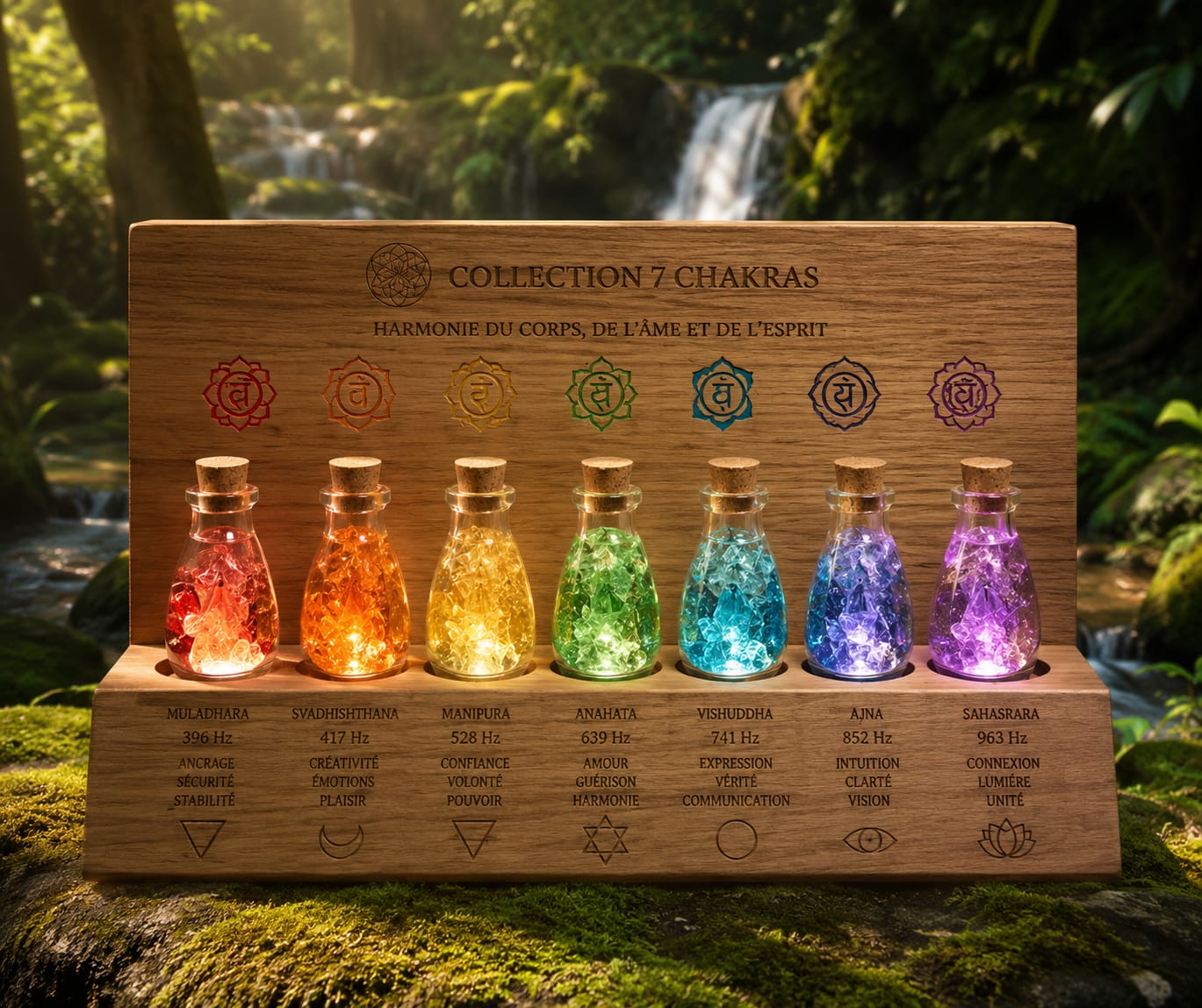 Coffret Aqua Vita — les 7 fioles des chakras réunies